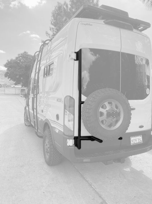 Aluminess Rear Door Box/Tire Rack – Ford Transit (2015-23)