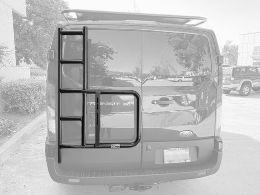 Aluminess Rear Door Ladder with Tire/Box Mount - Ford Transit 2015-22