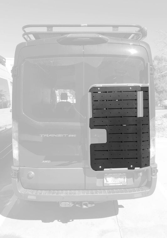 Aluminess rear door back pack mounting plate Ford Transit